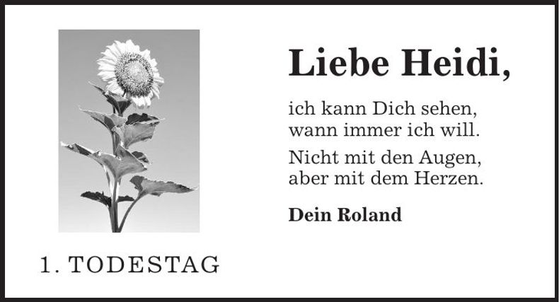 Traueranzeige Heidi Seigner