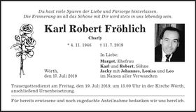 Traueranzeige Karl Robert Fröhlich