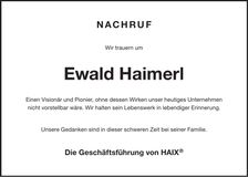 Traueranzeige Ewald Haimerl