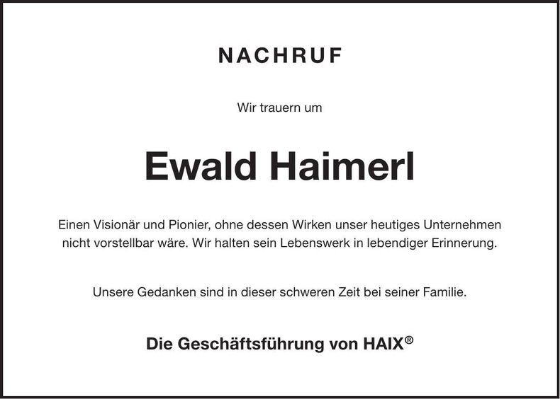 Traueranzeige Ewald Haimerl