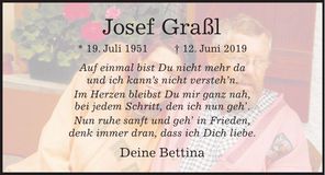 Traueranzeige Josef Graßl