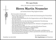 Traueranzeige Martin Neumeier
