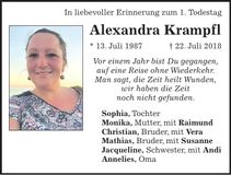 Traueranzeige Alexandra Krampfl