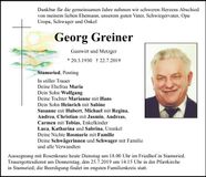 Traueranzeige Georg Greiner