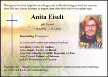 Traueranzeige Anita Eiselt