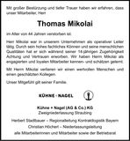 Traueranzeige Thomas Mikolai