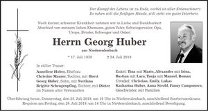 Traueranzeige Georg Huber