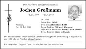 Traueranzeige Jochen Großmann