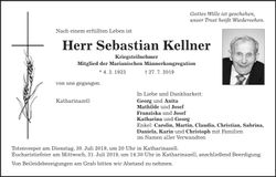 Traueranzeige Sebastian Kellner