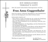 Traueranzeige Anna Guggenthaler