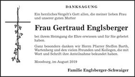 Traueranzeige Getraud Englsberger