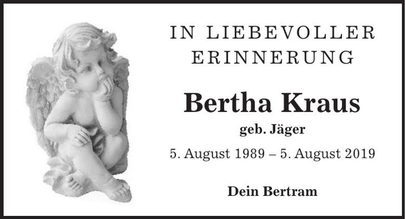Traueranzeige Bertha Kraus