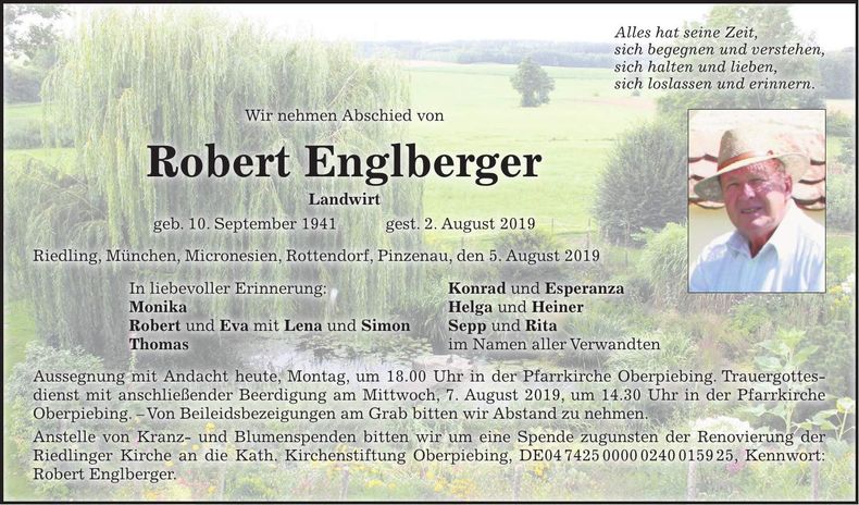 Traueranzeige Robert Englberger