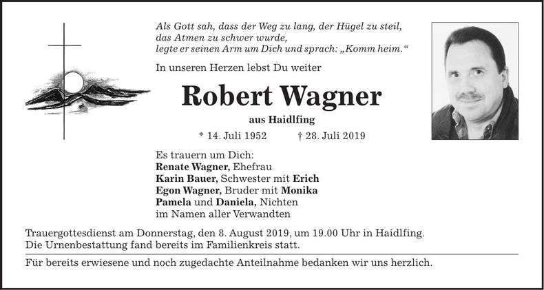 Traueranzeige Robert Wagner