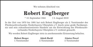 Traueranzeige Robert Englberger