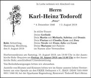 Traueranzeige Karl-Heinz Todoroff