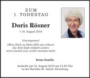 Traueranzeige Doris Rösner