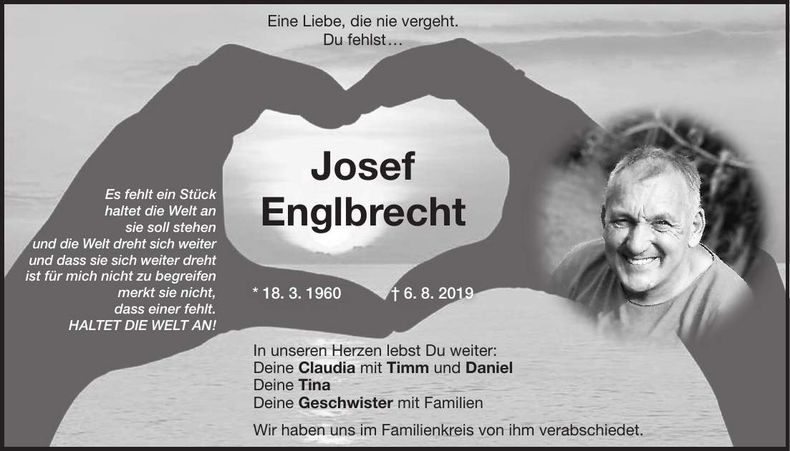 Traueranzeige Josef Englbrecht