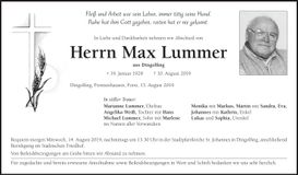Traueranzeige Max Lummer