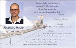 Traueranzeige Johannes Altmann