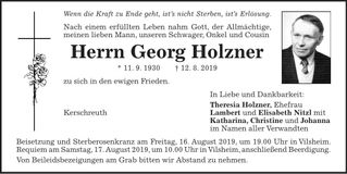 Traueranzeige Georg Holzner