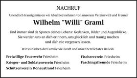 Traueranzeige Wilhelm Graml