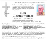 Traueranzeige Helmut Wallner