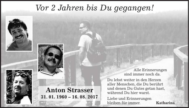 Traueranzeige Anton Strasser