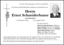 Traueranzeige Ernst Schneiderbauer