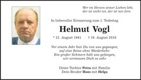 Traueranzeige Helmut Vogl