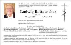 Traueranzeige Ludwig Rottauscher