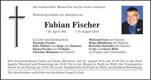 Traueranzeige Fabian Fischer
