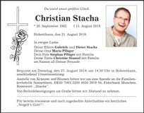 Traueranzeige Christian Stacha