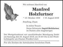 Traueranzeige Manfred Holzfurtner