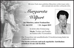 Traueranzeige Margareta Wilpert