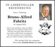 Traueranzeige Bruno-Alfred Fabritz