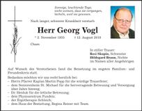 Traueranzeige Georg Vogl