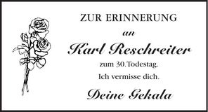 Traueranzeige Karl Reschreiter
