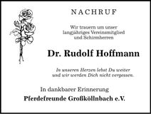 Traueranzeige Rudolf Hoffmann