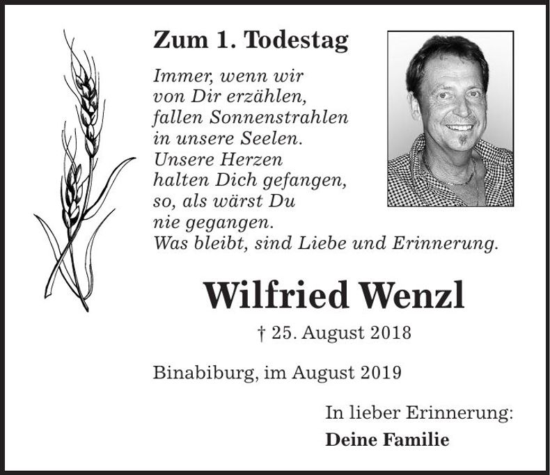 Traueranzeige Wilfried Wenzl