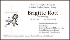 Traueranzeige Brigitte Rott