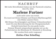 Traueranzeige Marlene Furtner