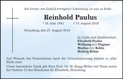 Traueranzeige Reinhold Paulus