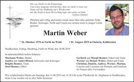 Traueranzeige Martin Weber