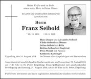 Traueranzeige Franz Seibold