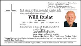 Traueranzeige Willi Rudat