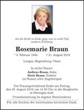Traueranzeige Rosemarie Braun