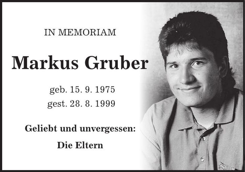 Traueranzeige Markus Gruber