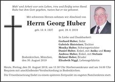 Traueranzeige Georg Huber