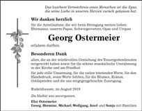 Traueranzeige Georg Ostermeier